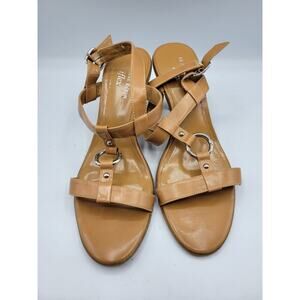 Anne Klein Women's Akzimri Sandal Camel Leather iFlex Size 8.5 M